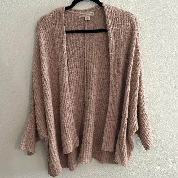 Barefoot Dreams CozyChic Lite Ribbed Shrug Cardigan Blush Pink Size 2X - Picture 3 of 7